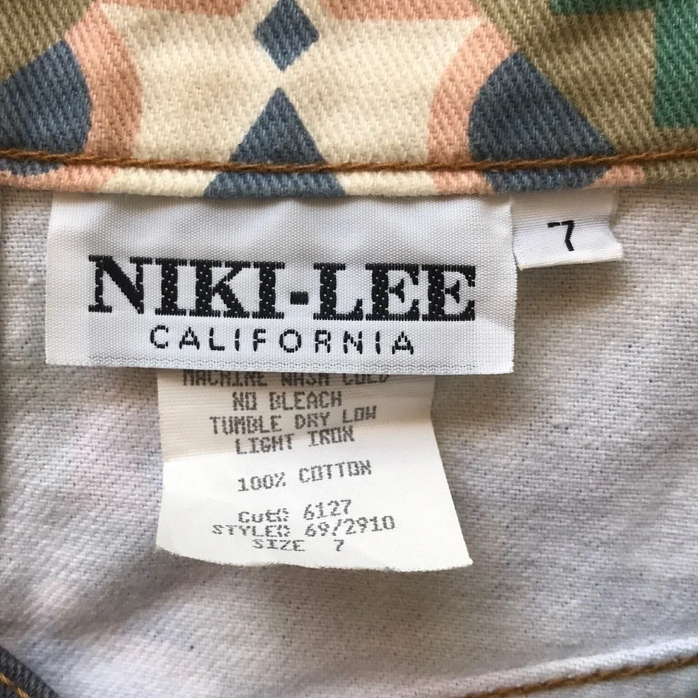 Vintage Niki-Lee California Southwestern Denim Maxi Skirt Size 7 USA - Picture 9 of 12